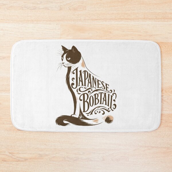 Item preview, Japanese Bobtail Cat Word Art | Typography Cat Silhouette Design designed and sold by AyfuDesigns.