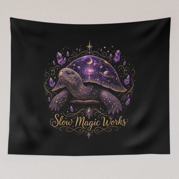 Item preview, Slow Magic Works – Wise Cosmic Turtle Art designed and sold by CosmicFlora Studio.