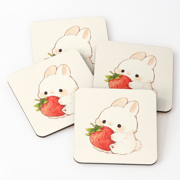 Item preview, Cute Kawaii Bunny With Strawberry designed and sold by jianina-alondra.