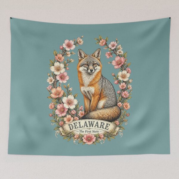 Item preview, Peach Blossom Fox of Delaware designed and sold by taiche.