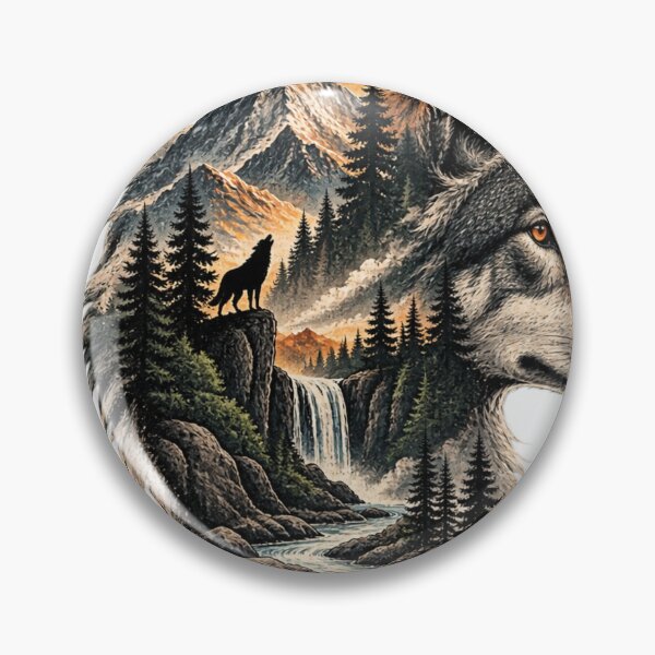 Item preview, Wild Wolf Wilderness Double Exposure designed and sold by moditeck.