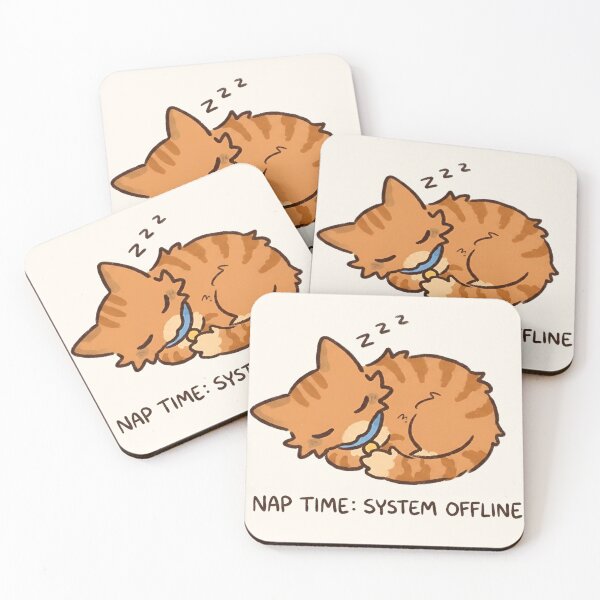 Item preview, Nap Time System Offline Cat Sticker – Sleepy Orange Tabby Cat designed and sold by Art Fly.