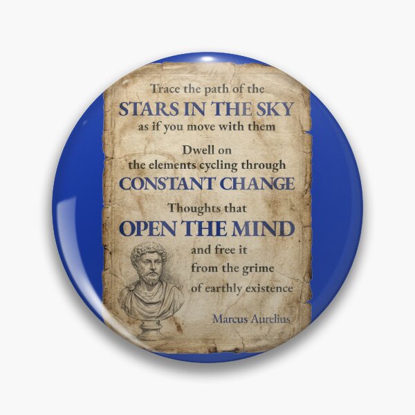 Item preview, Trace the Path of the Stars - Marcus Aurelius - Vintage Distressed Stoic Quote - Egyptian Blue Version designed and sold by Stoic Core.