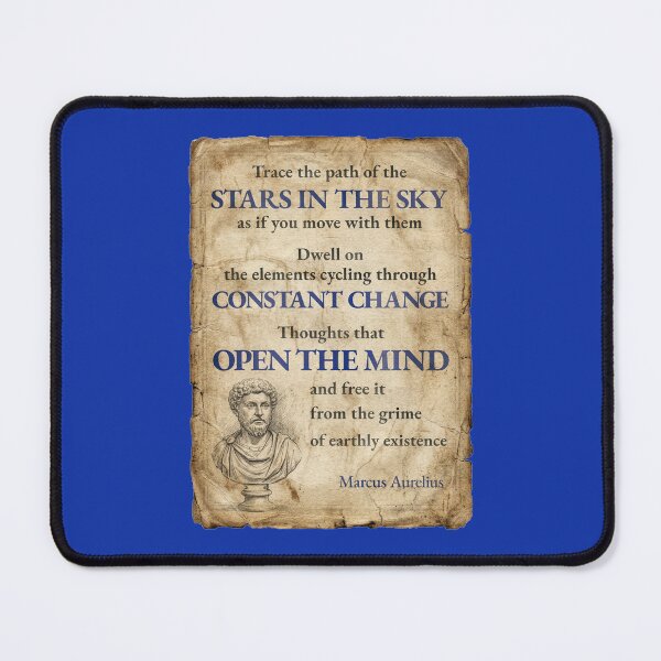 Item preview, Trace the Path of the Stars - Marcus Aurelius - Vintage Distressed Stoic Quote - Egyptian Blue Version designed and sold by Stoic Core.