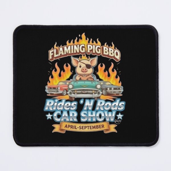 Item preview, FLAMING PIG BBQ : Rides’N Rods Car Show designed and sold by Gnarly360.