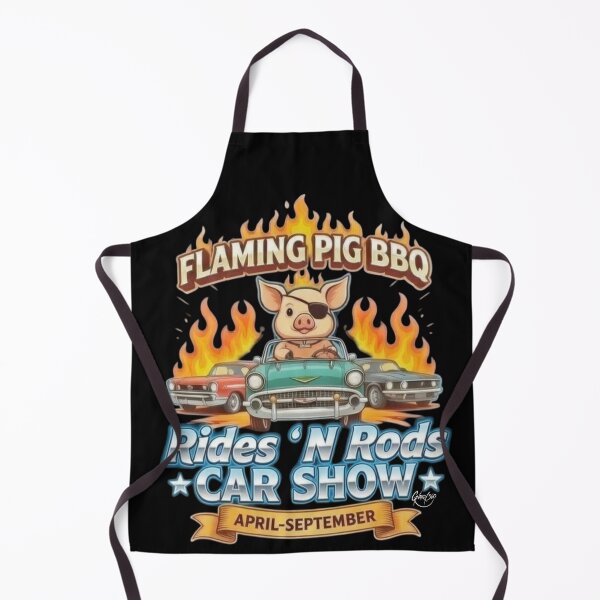 Item preview, FLAMING PIG BBQ : Rides’N Rods Car Show designed and sold by Gnarly360.