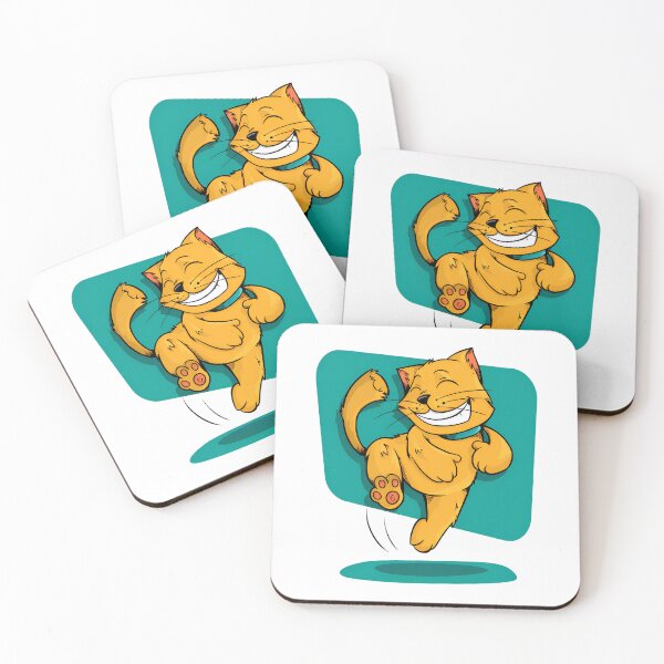Item preview, Happy Jumping Cat Cartoon designed and sold by OlyvieArt.