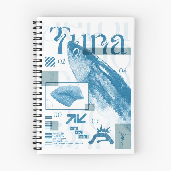 Item preview, Tuna Data Sheet – Modern Blue Fish Graphic designed and sold by WATEKE.