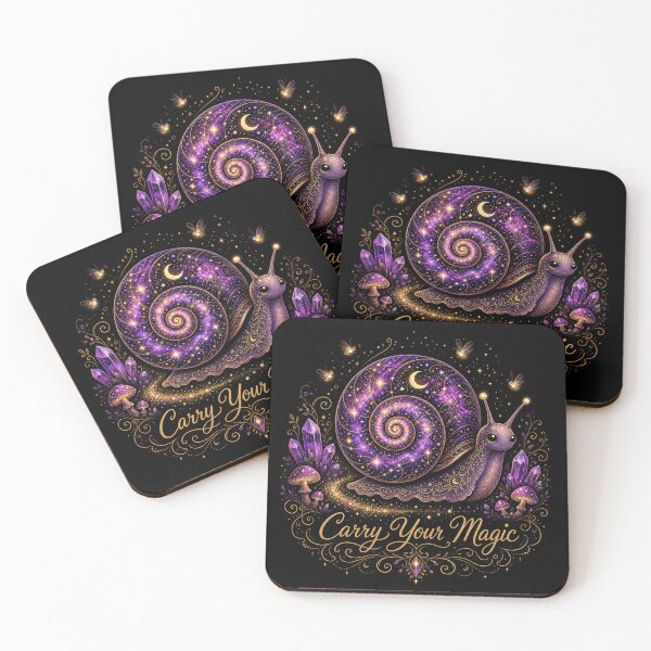 Item preview, Carry Your Magic – Cute Cosmic Snail Art designed and sold by CosmicFlora Studio.