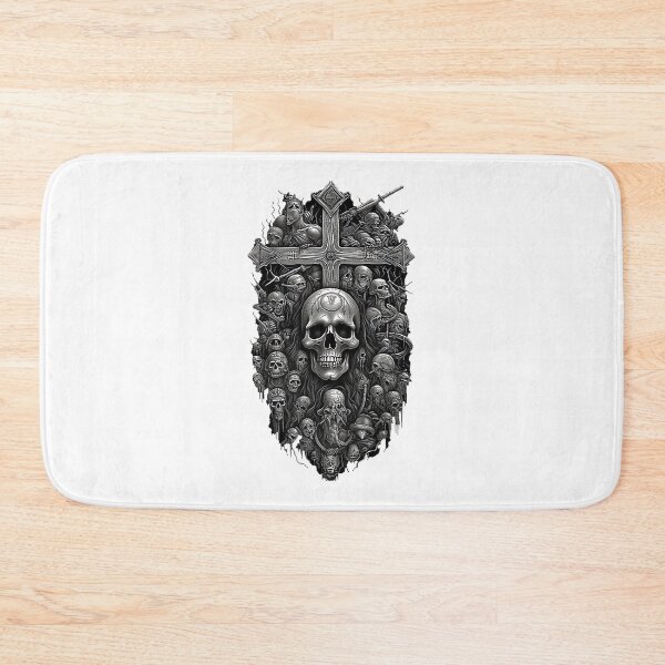 Item preview, Dark Reverence Skull And Cross Gothic Art - Dark Aesthetic Skeleton Gift ⭐⭐⭐⭐⭐ designed and sold by D-media.