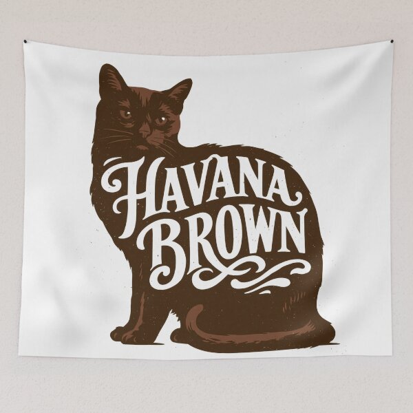 Item preview, Havana Brown Cat Word Art | Typography Cat Silhouette Design designed and sold by AyfuDesigns.