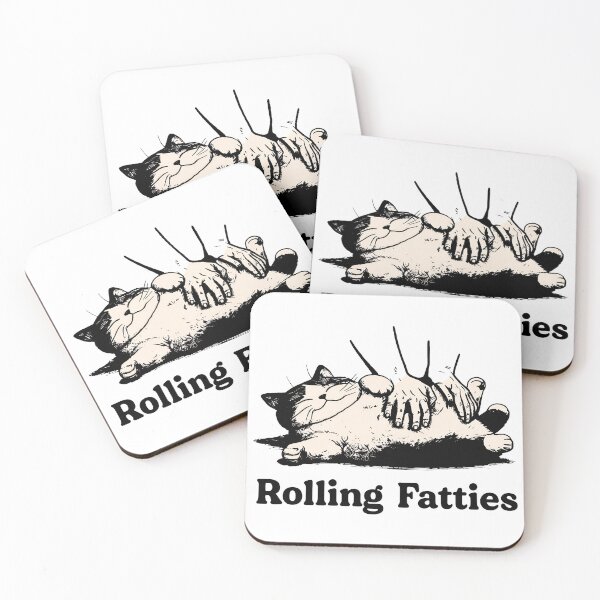 Item preview, Rolling Fatties Cat Petting Funny Animal Illustration designed and sold by OlyvieArt.