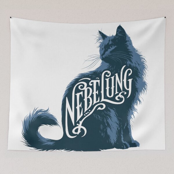 Item preview, Nebelung Cat Word Art | Typography Cat Silhouette Design designed and sold by AyfuDesigns.