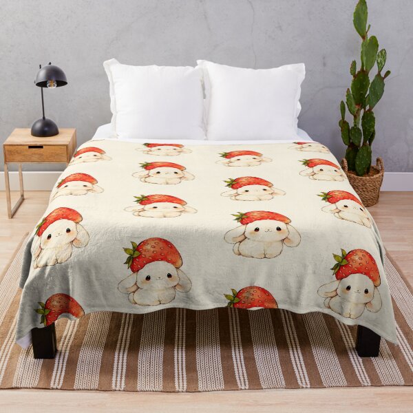 Item preview, Kawaii Bunny Wearing Strawberry Hat designed and sold by jianina-alondra.