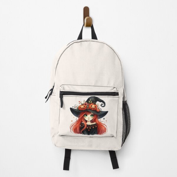 Item preview, Cute Halloween Witch Girl with Red Hair and Pumpkin Hat designed and sold by SweetLilith.
