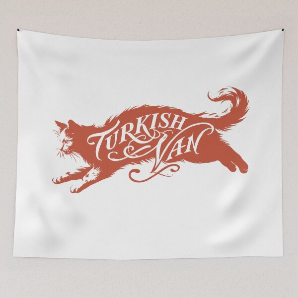 Item preview, Turkish Van Cat Word Art | Typography Cat Silhouette Design designed and sold by AyfuDesigns.
