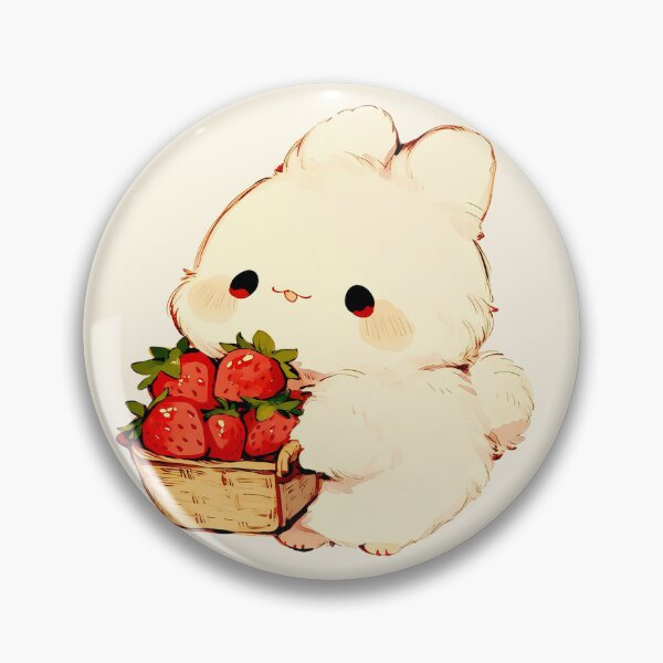 Item preview, Cute Bunny With Strawberry Basket designed and sold by jianina-alondra.