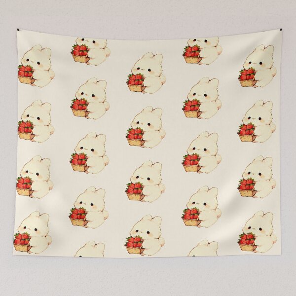Item preview, Cute Bunny With Strawberry Basket designed and sold by jianina-alondra.