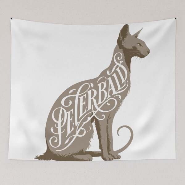 Item preview, Peterbald Cat Word Art | Typography Cat Silhouette Design designed and sold by AyfuDesigns.