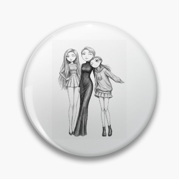 Item preview, Three Anime Sisters Pencil Sketch Art designed and sold by SofiaByCruti.