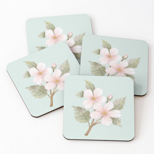 Item preview, Watercolor Delicate Pink Blossoms on a Botanical Branch designed and sold by Sagi Jane Art.