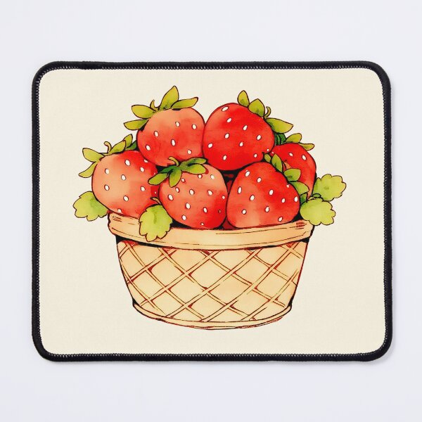 Item preview, Cute Strawberry Basket Cottagecore Illustration designed and sold by jianina-alondra.
