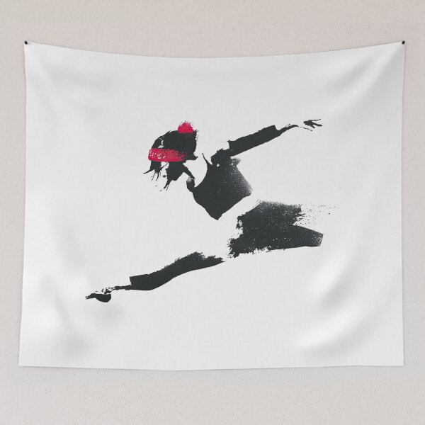 Item preview, Angelic Ballerina Leaping Gracefully With Wings Poster designed and sold by EdvvinStudios.
