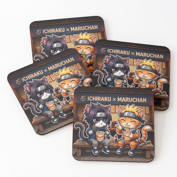 Item preview, Anime Ninja Cats Eating Ramen: Maruchan Noodle Shop designed and sold by CuteKats.
