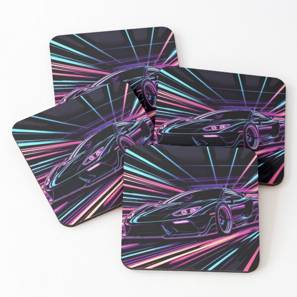 Item preview, Neon Synthwave Supercar | Retro Futuristic Cyberpunk Speed Art designed and sold by Nexus Space.