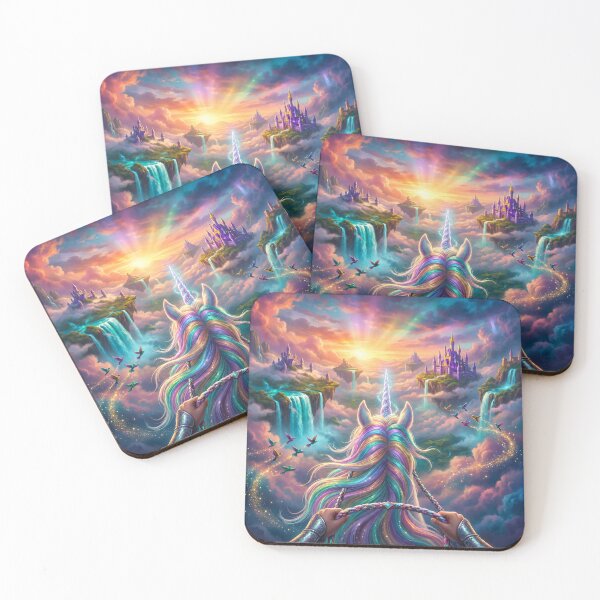Item preview, Magical Unicorn Fantasy Kingdom | Rainbow Sky Adventure | Enchanted Castle Dreamscape Art designed and sold by GarnerSupplyCo.