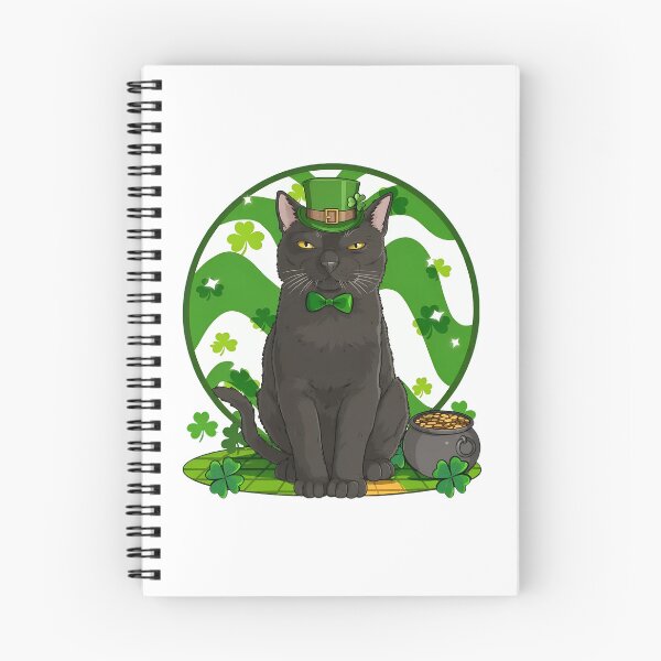 Item preview, Black Cat Leprechaun Hat Shamrock Pot O Gold Art designed and sold by OlyvieArt.