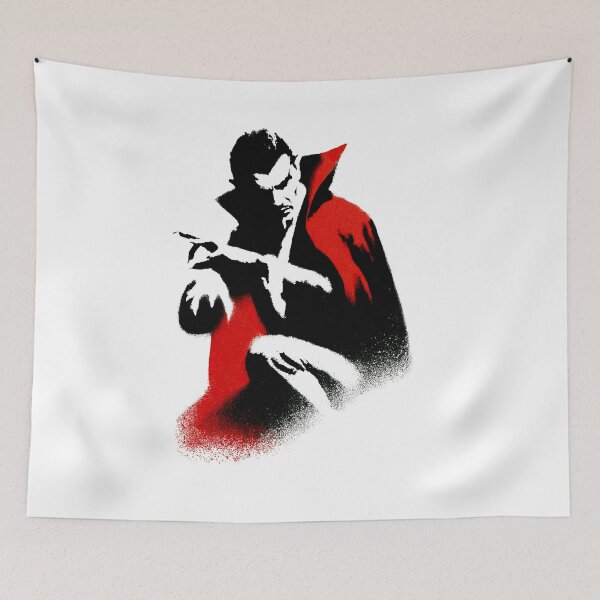 Item preview, Vampire Lord Dracula Crimson Cape Stencil Artwork designed and sold by EdvvinStudios.