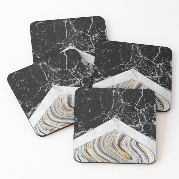 Item preview, Stone Arrow Pattern - Black, White & Blue Marble #182 designed and sold by Natural Collective.