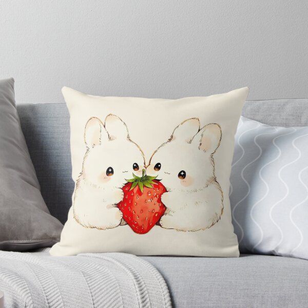 Item preview, Cute Strawberry Bunny Couple Illustration designed and sold by jianina-alondra.