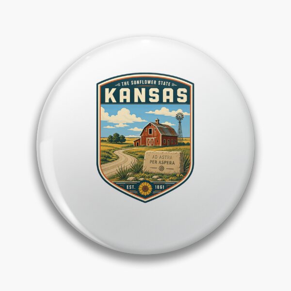 Item preview, The Sunflower State Kansas Ad Astra Per Aspera Est. 1861 State Pride Kansan Travel designed and sold by Star3NowForMe.