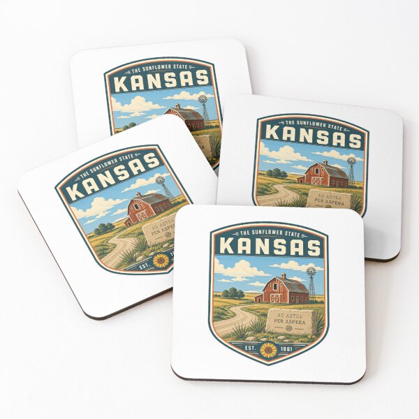 Item preview, The Sunflower State Kansas Ad Astra Per Aspera Est. 1861 State Pride Kansan Travel designed and sold by Star3NowForMe.