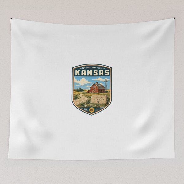 Item preview, The Sunflower State Kansas Ad Astra Per Aspera Est. 1861 State Pride Kansan Travel designed and sold by Star3NowForMe.
