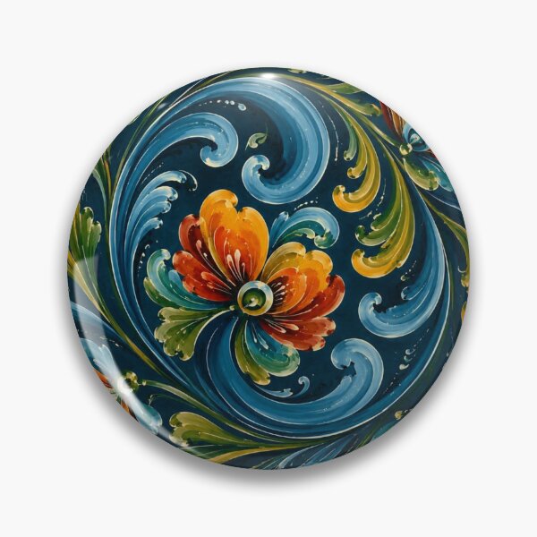 Item preview, Norwegian Blue Telemark Rosemaling ,Rosemaling Blue and Red  designed and sold by Owneysweet.
