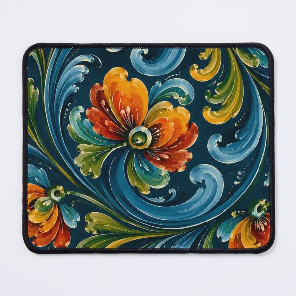 Item preview, Norwegian Blue Telemark Rosemaling ,Rosemaling Blue and Red designed and sold by Owneysweet.