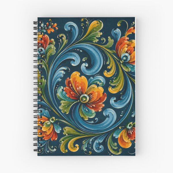 Item preview, Norwegian Blue Telemark Rosemaling ,Rosemaling Blue and Red  designed and sold by Owneysweet.