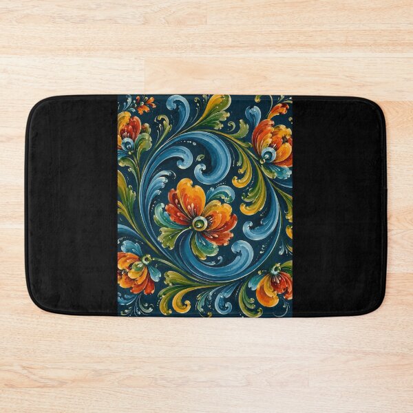 Item preview, Norwegian Blue Telemark Rosemaling ,Rosemaling Blue and Red  designed and sold by Owneysweet.
