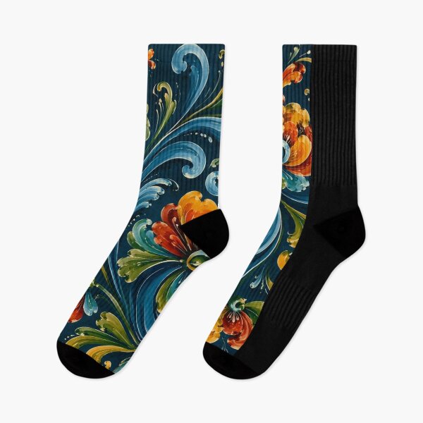 Item preview, Norwegian Blue Telemark Rosemaling ,Rosemaling Blue and Red  designed and sold by Owneysweet.