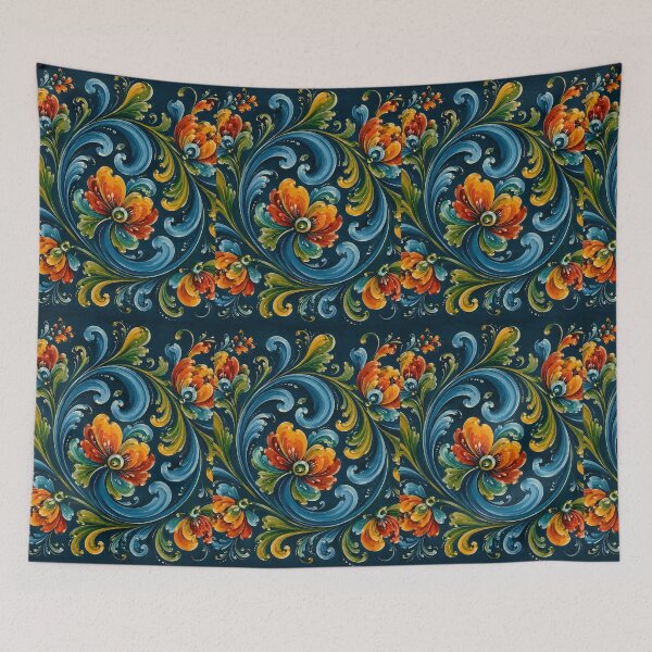 Artikelvorschau, Norwegisches Rosemaling-Öl auf, norwegisches blaues Telemark-Rosemaling entworfen und verkauft von Owneysweet.