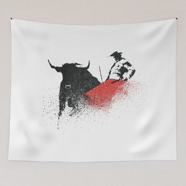Item preview, Plantilla de combate de arena con toro feroz y matador designed and sold by EdvvinStudios.