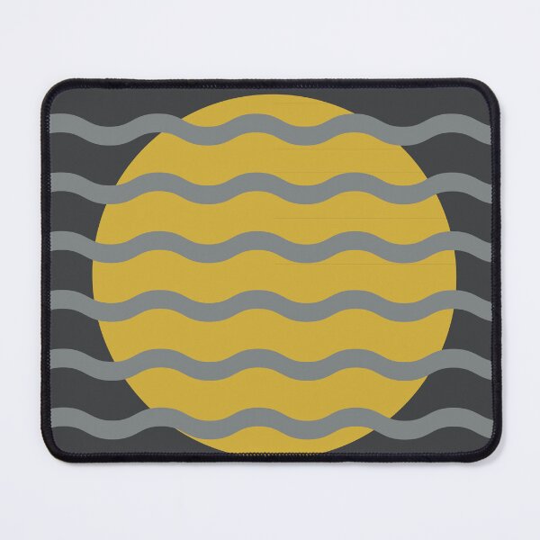 Item preview, Mid Century Modern Wavy Sun Throw Pillow in Charcoal and Gold Midnight Eclipse designed and sold by nineFlorals.