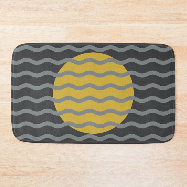 Item preview, Mid Century Modern Wavy Sun Throw Pillow in Charcoal and Gold Midnight Eclipse designed and sold by nineFlorals.