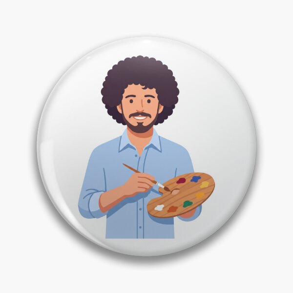 Item preview, Bob Ross Painter Artist with Palette designed and sold by Karamram Studio.