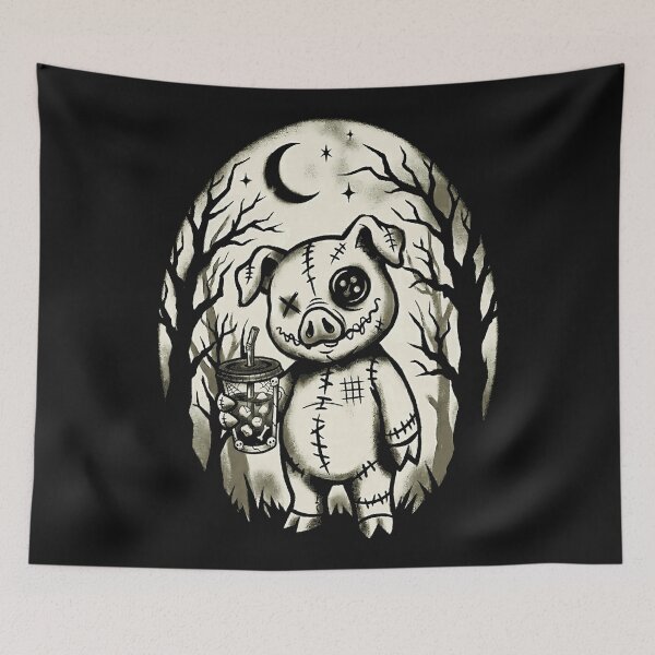 Item preview, Voodoo Pig Bubble Tea Spooky Gothic Animal designed and sold by BrockmeyeSB.