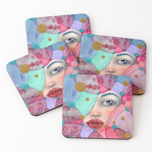 Item preview, Between the Shapes | Geometric Portrait Watercolour designed and sold by ArithraStudio.