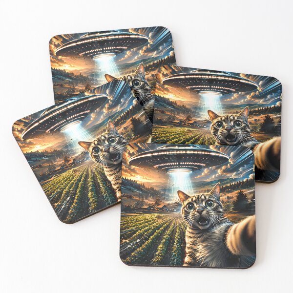 Item preview, Funny Cat Ufo Selfie designed and sold by RetroOddity.